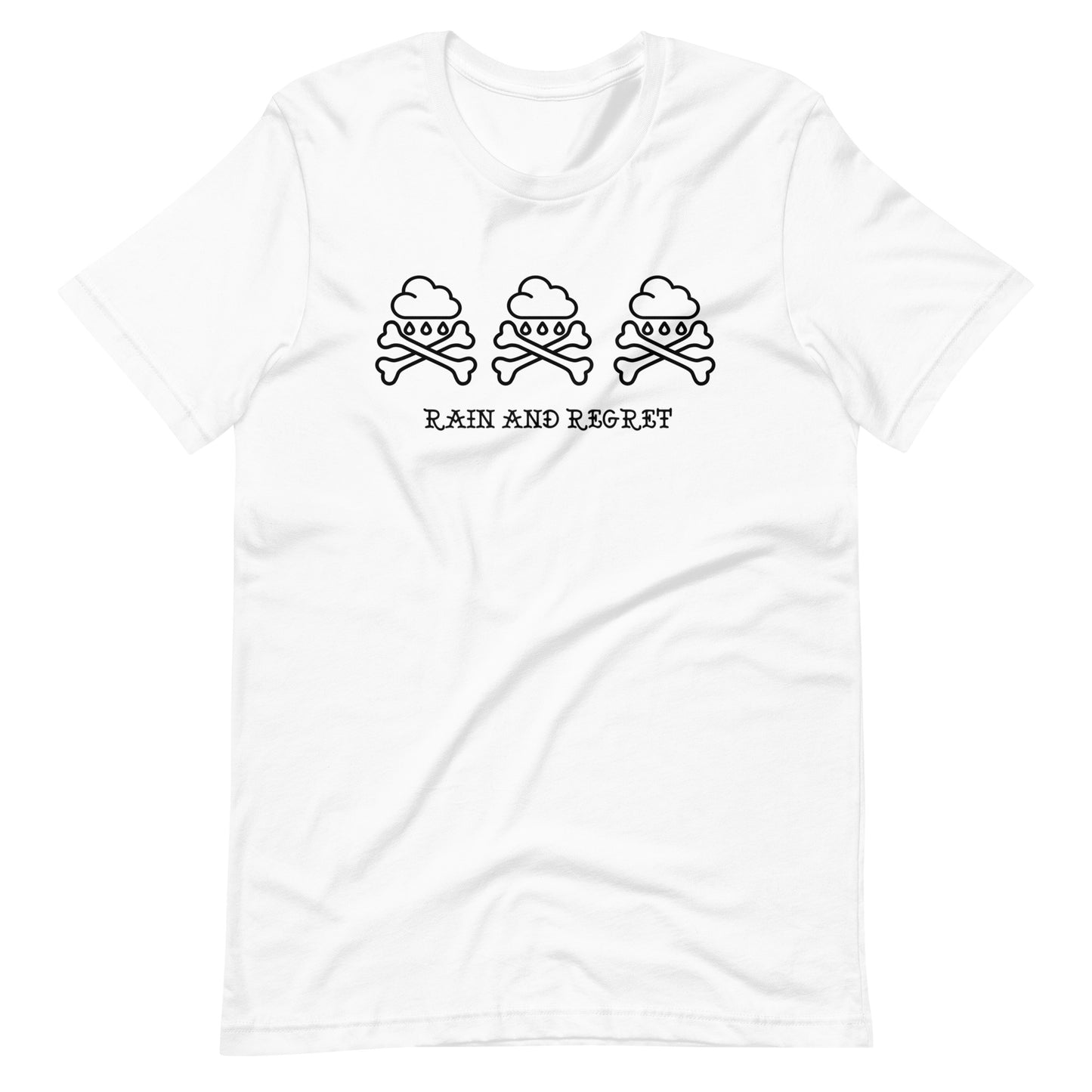 3 rain cloud and crossbones Unisex t-shirt