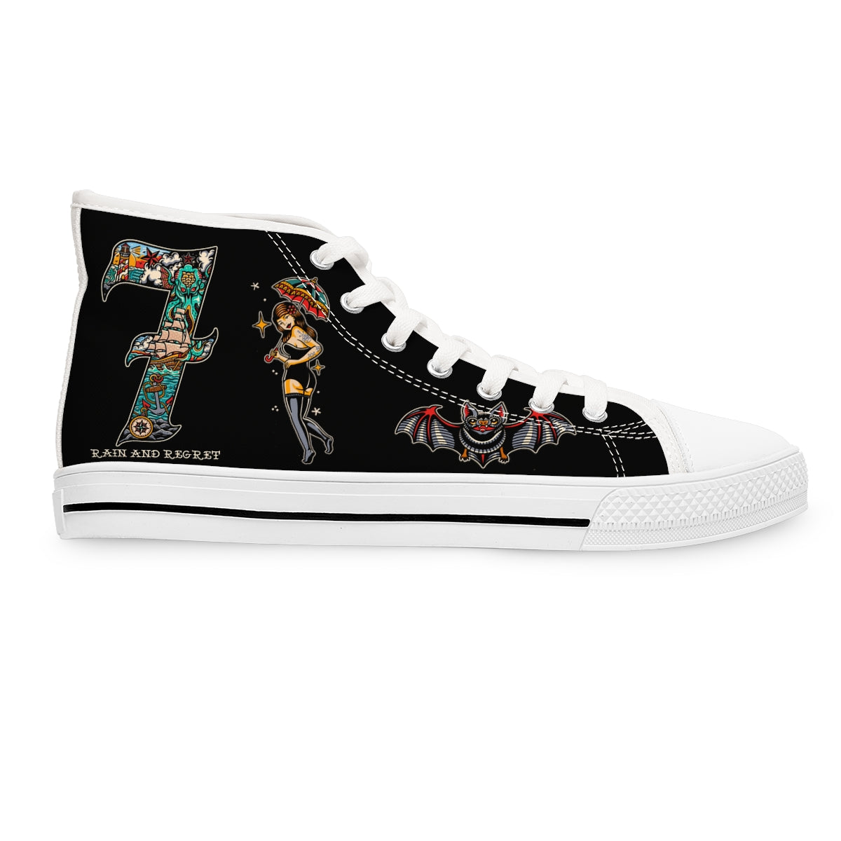 rain and regret Women's High Top Sneakers
