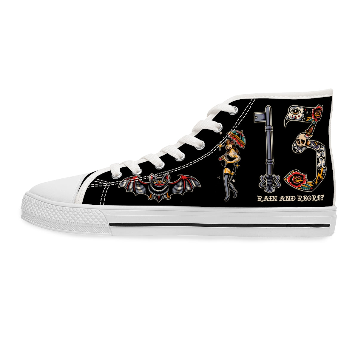 rain and regret Women's High Top Sneakers