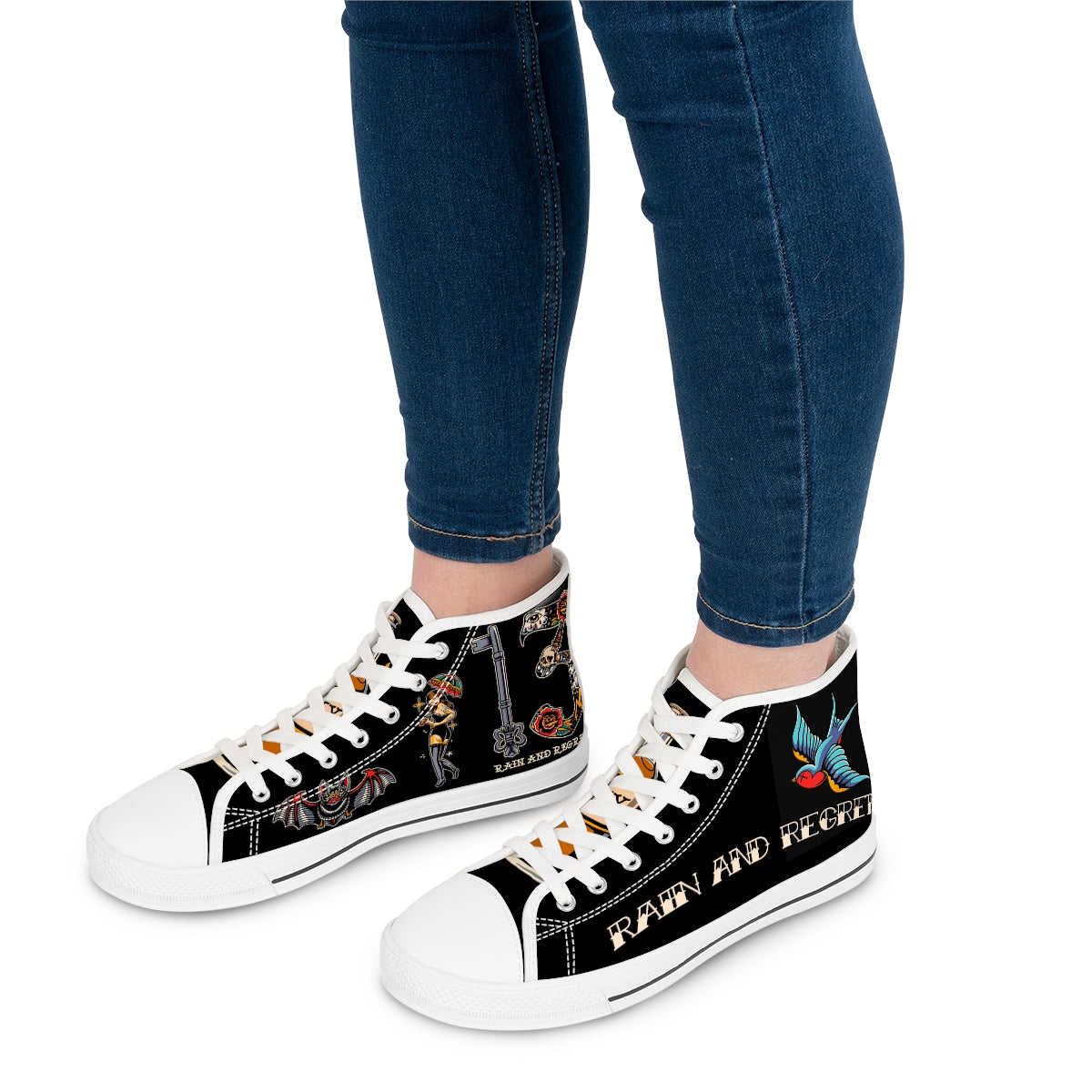 rain and regret Women's High Top Sneakers