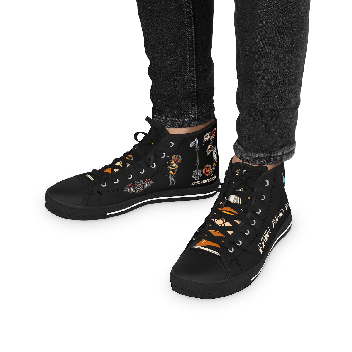 rain and regret Men's High Top Sneakers