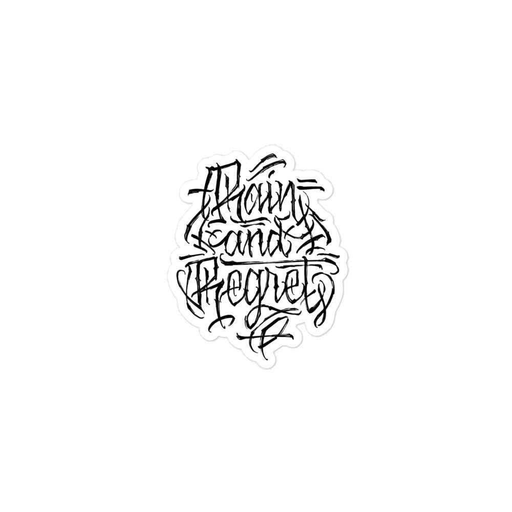 rain and regret calligraffiti sticker