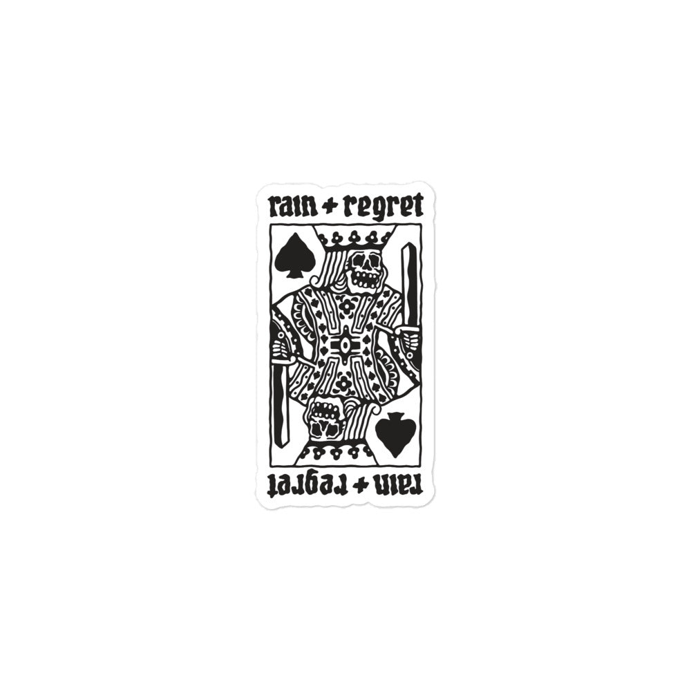 rain and regret playing card sticker
