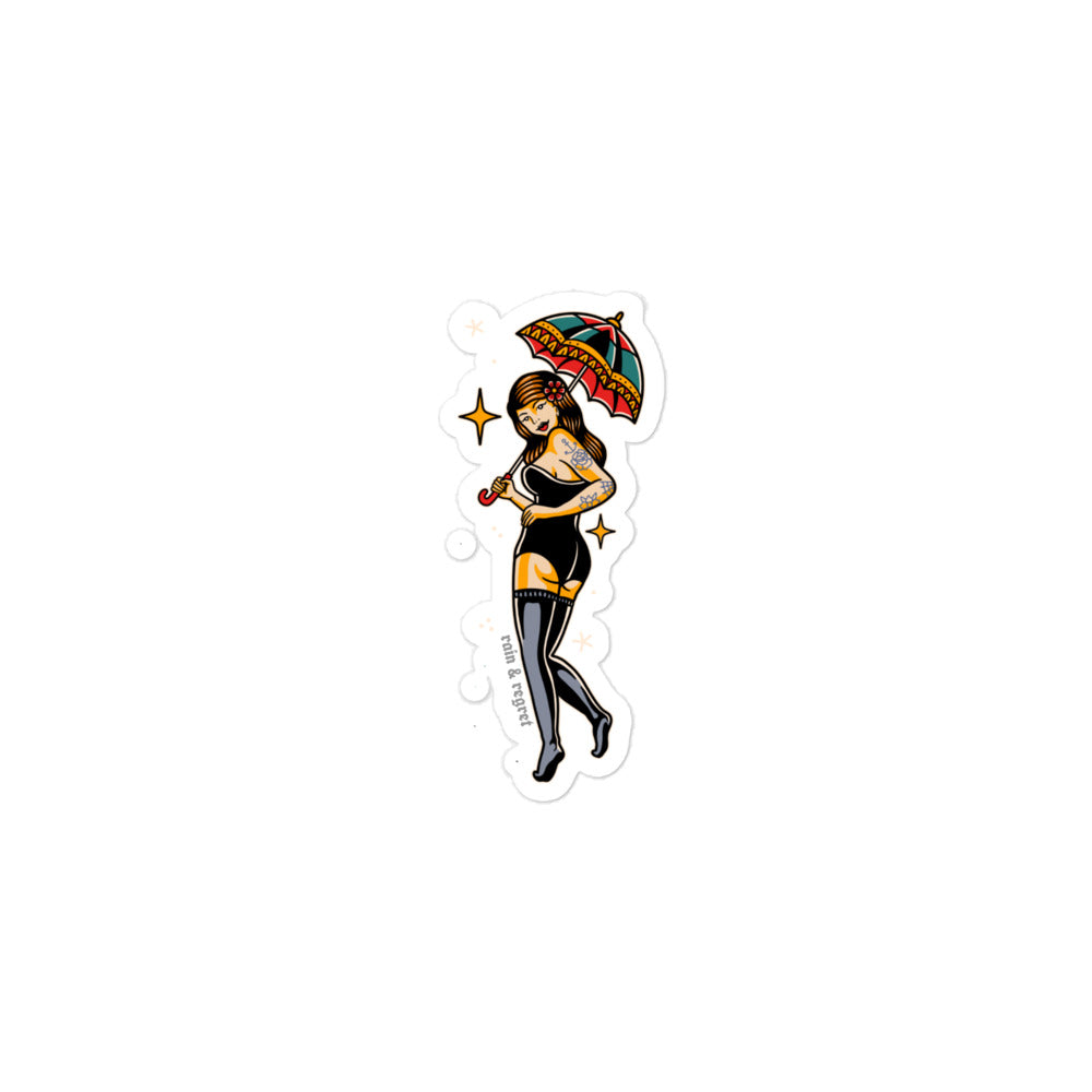 Pin-up girl sticker