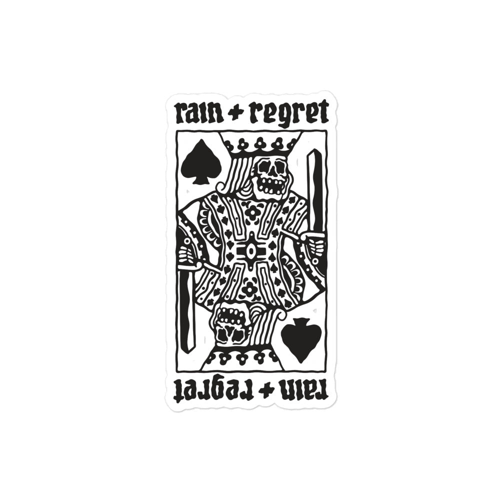 rain and regret playing card sticker
