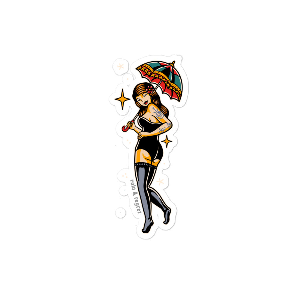 Pin-up girl sticker