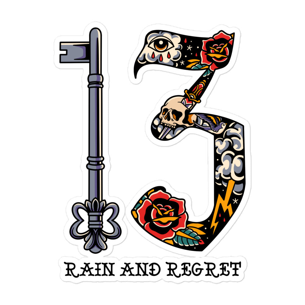 13 rain and regret color sticker