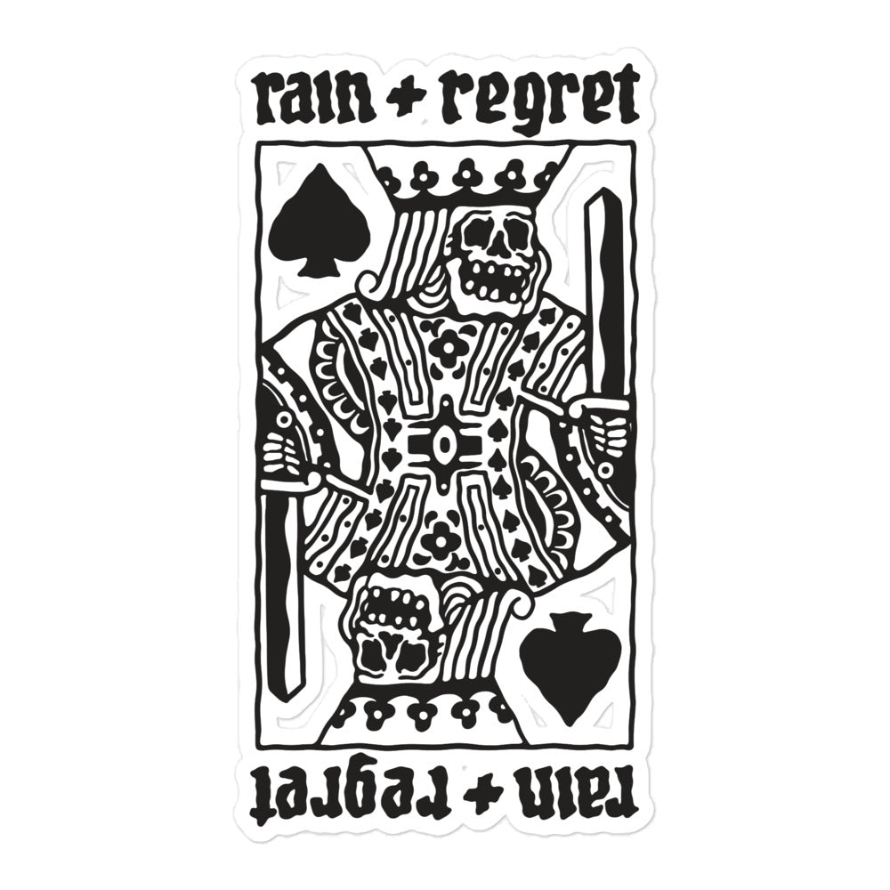 rain and regret playing card sticker