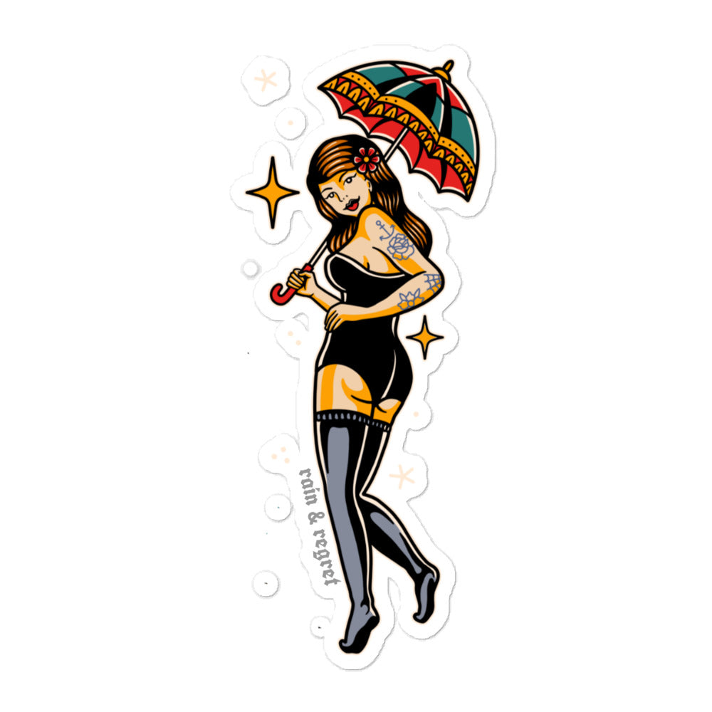 Pin-up girl sticker