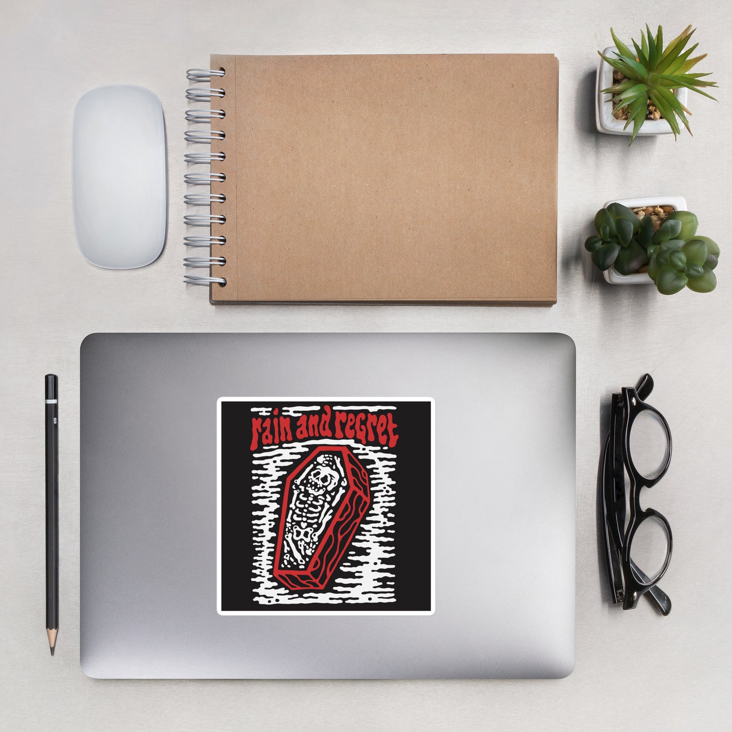 rain and regret skate punk skelly sticker