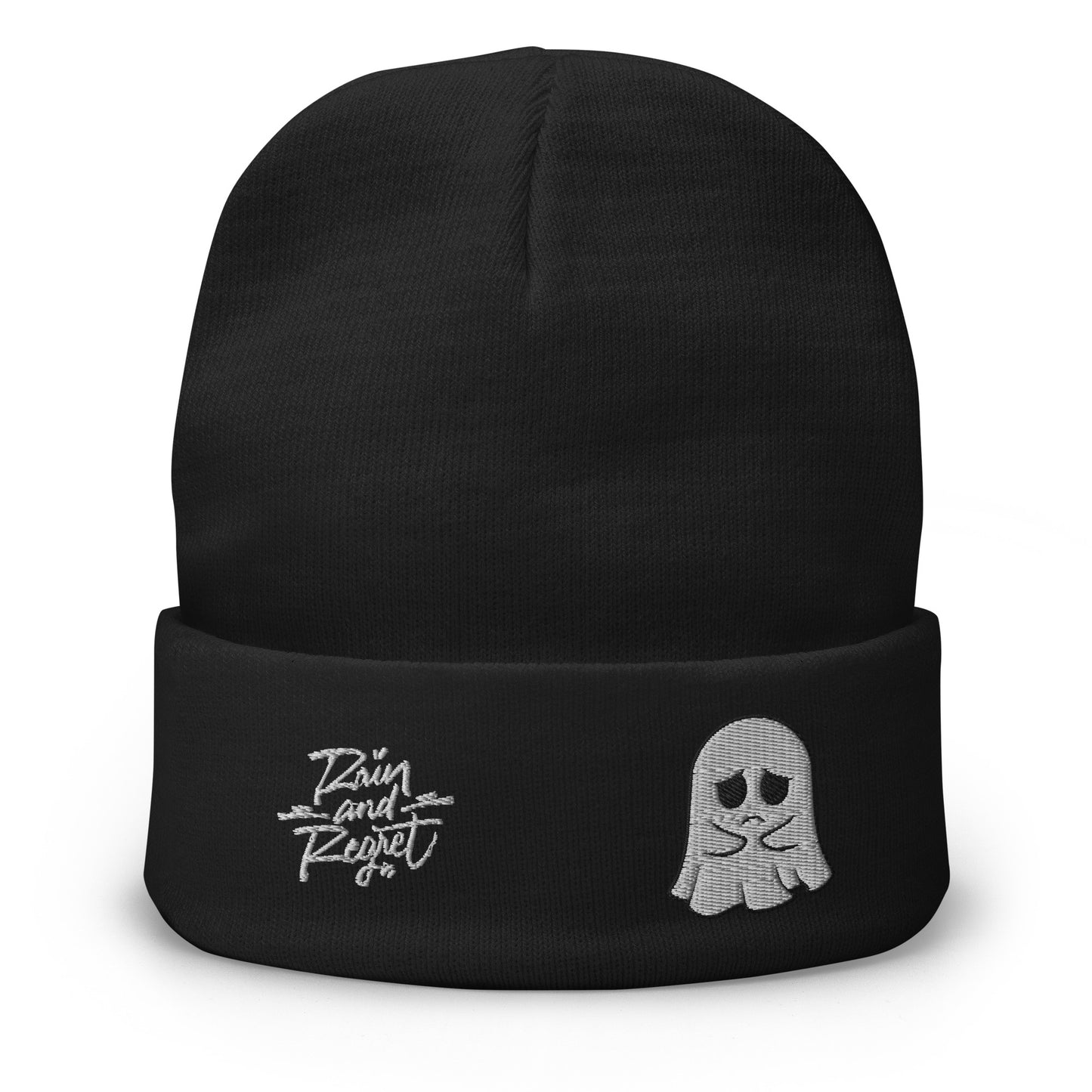 Sad Ghost Embroidered Beanie | rainandregret