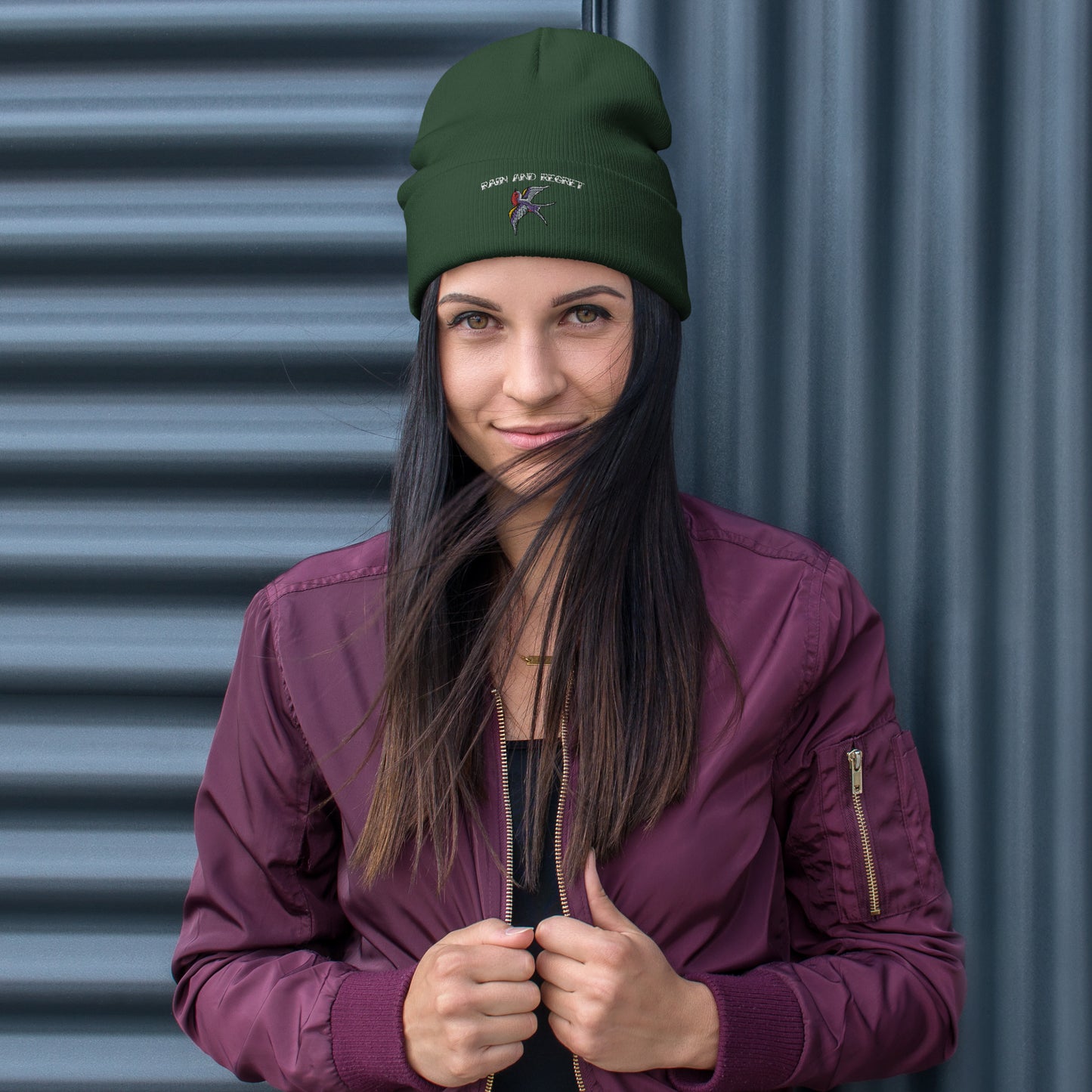 Dead Swallow Embroidered Beanie | rainandregret