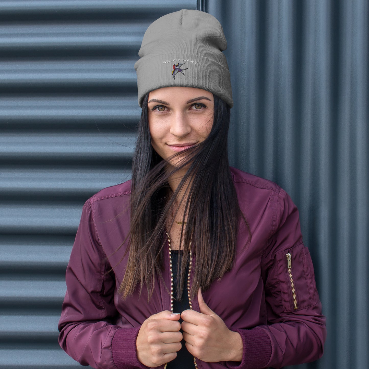 Dead Swallow Embroidered Beanie | rainandregret