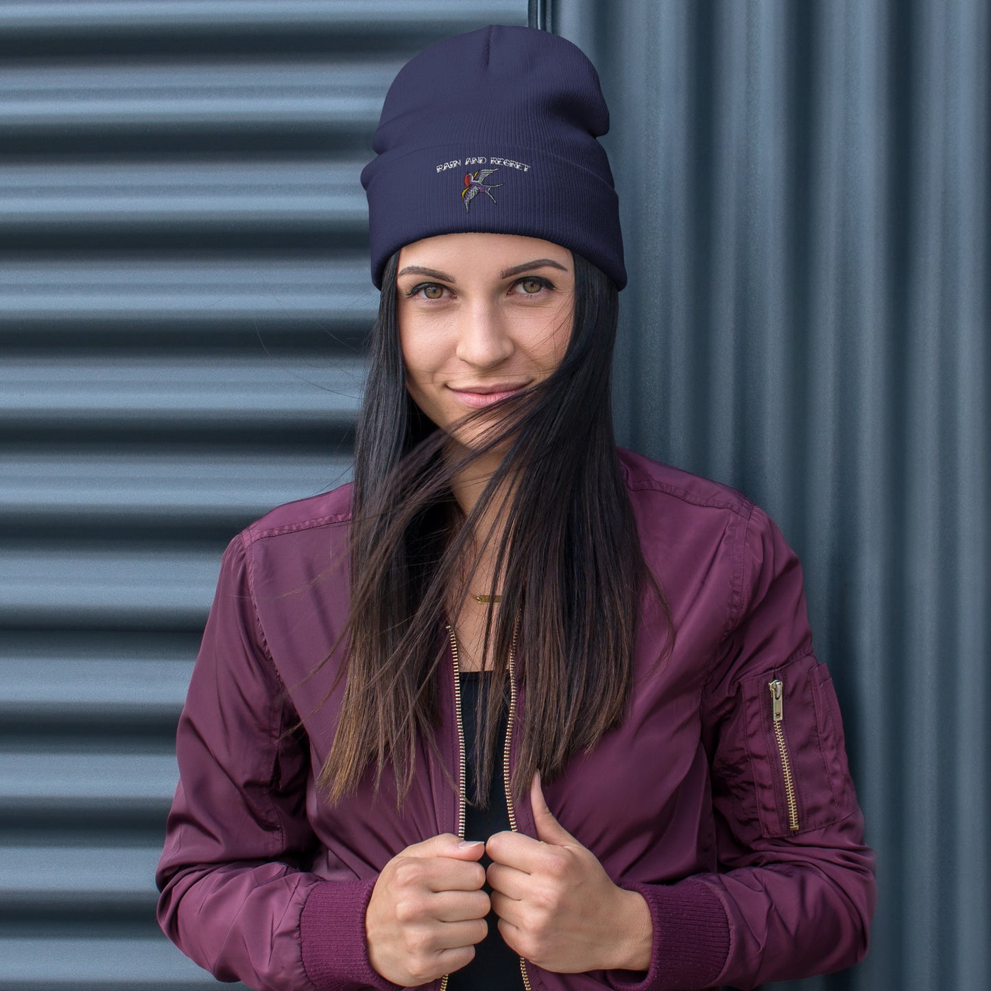 Dead Swallow Embroidered Beanie | rainandregret