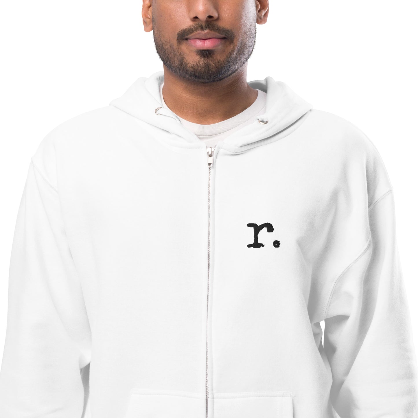 Black/White 13 Unisex fleece zip up hoodie