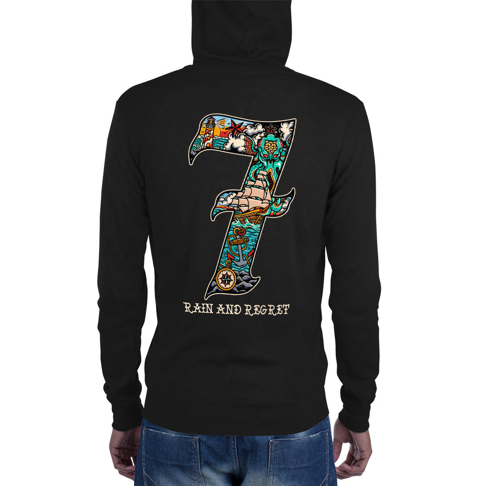 7 RAIN AND REGRET Unisex zip hoodie