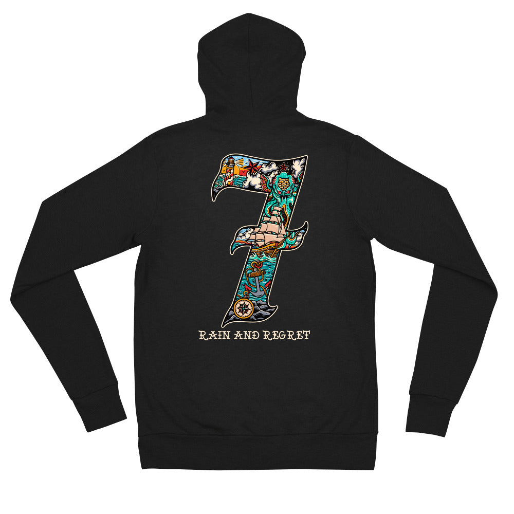 7 RAIN AND REGRET Unisex zip hoodie