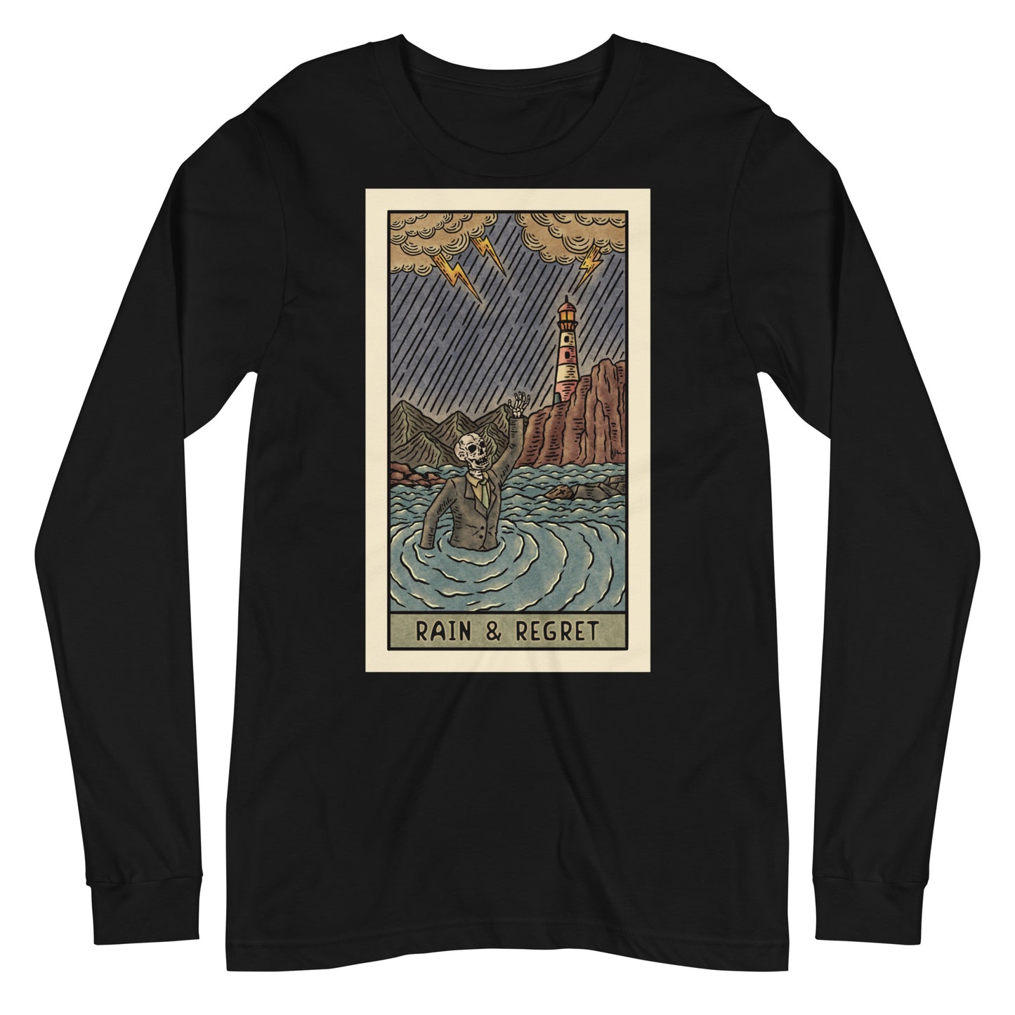 Drowning Tarot Card Unisex Long Sleeve Tee | rainandregret