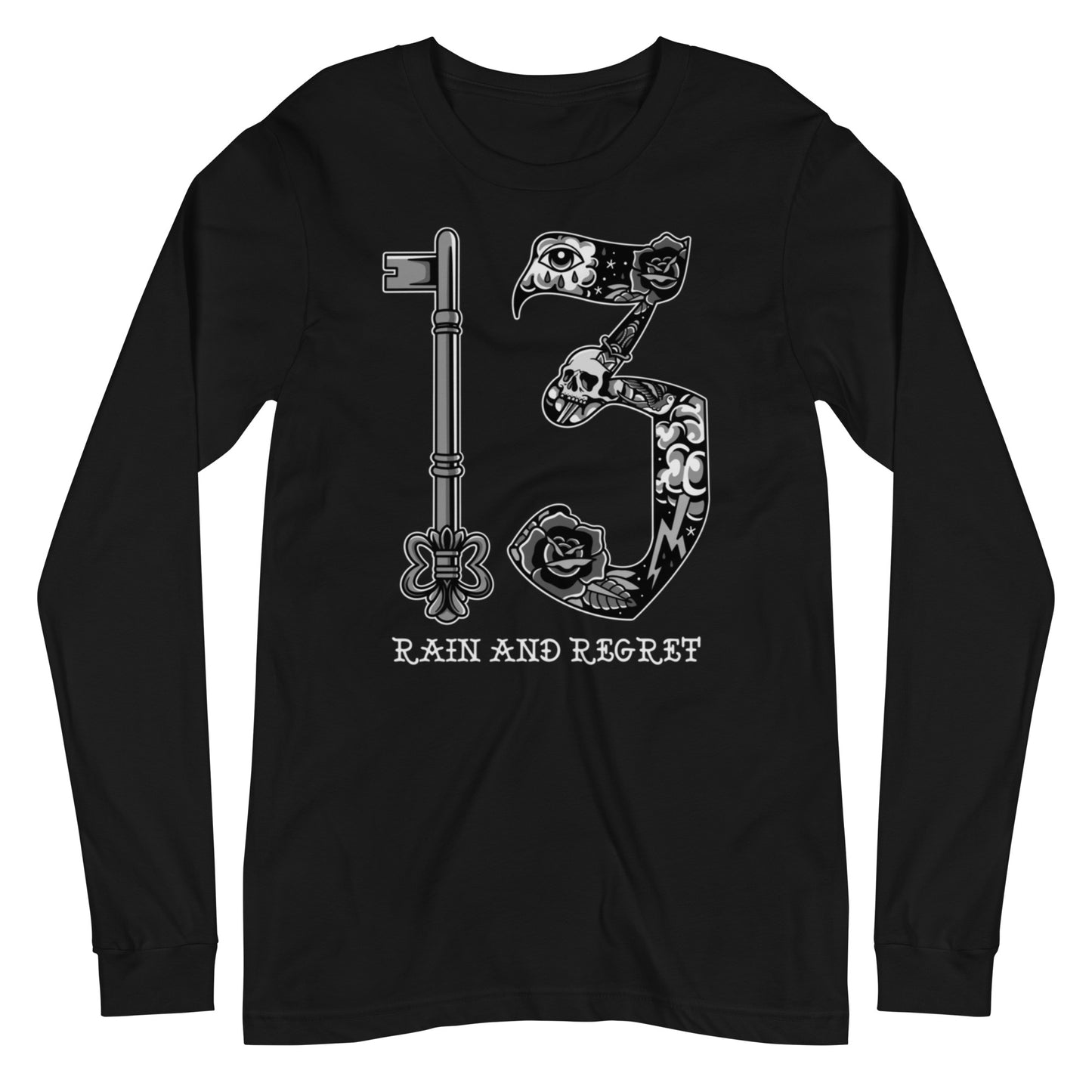 Black/White 13 Unisex Long Sleeve Tee