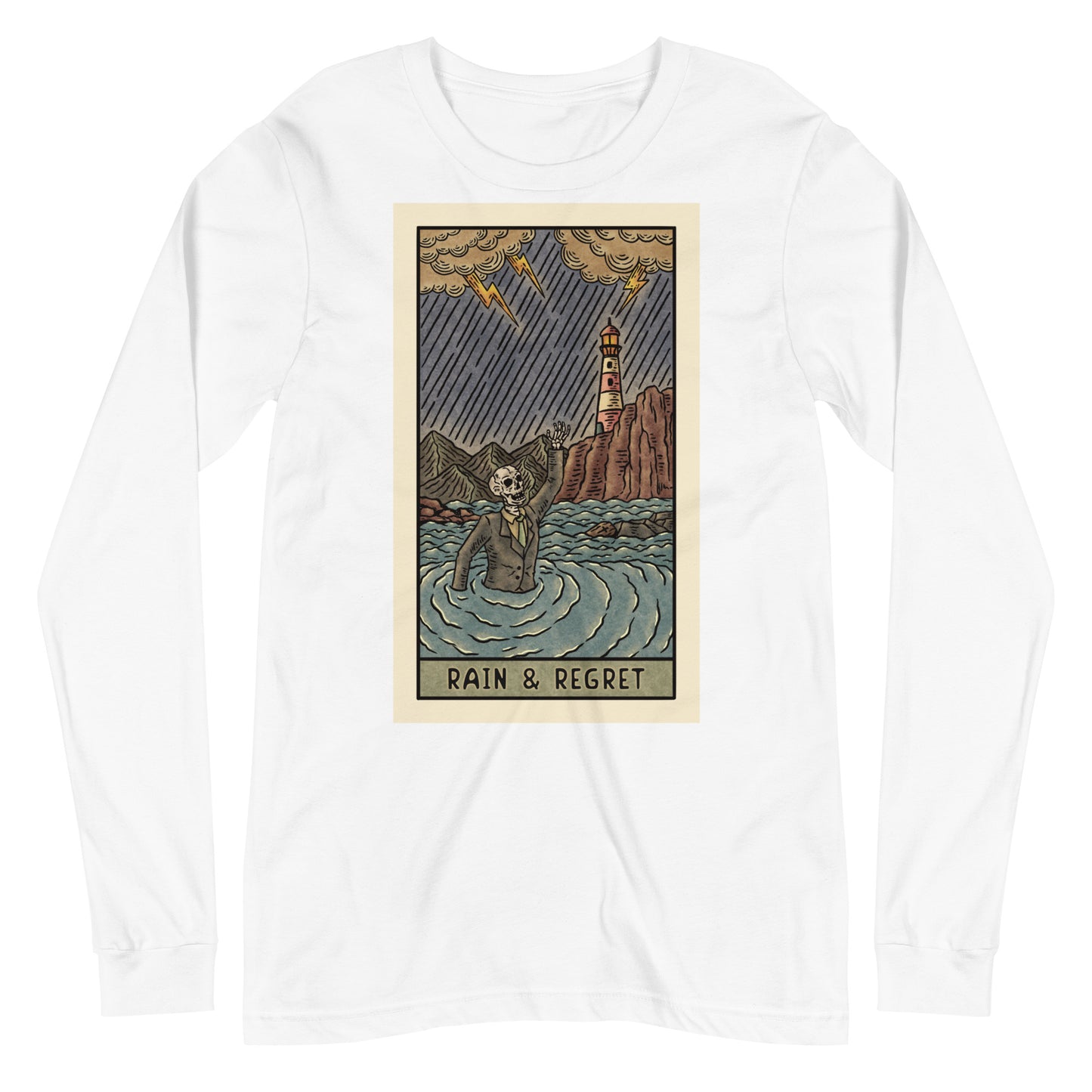 Drowning Tarot Card Unisex Long Sleeve Tee | rainandregret