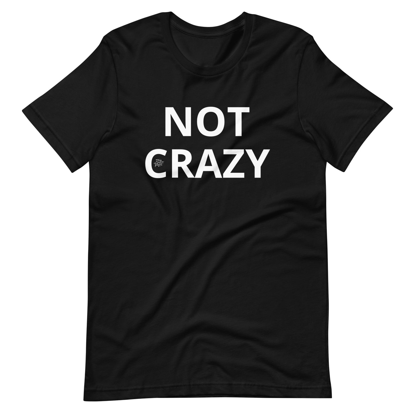 NOT CRAZY Unisex t-shirt | rainandregret
