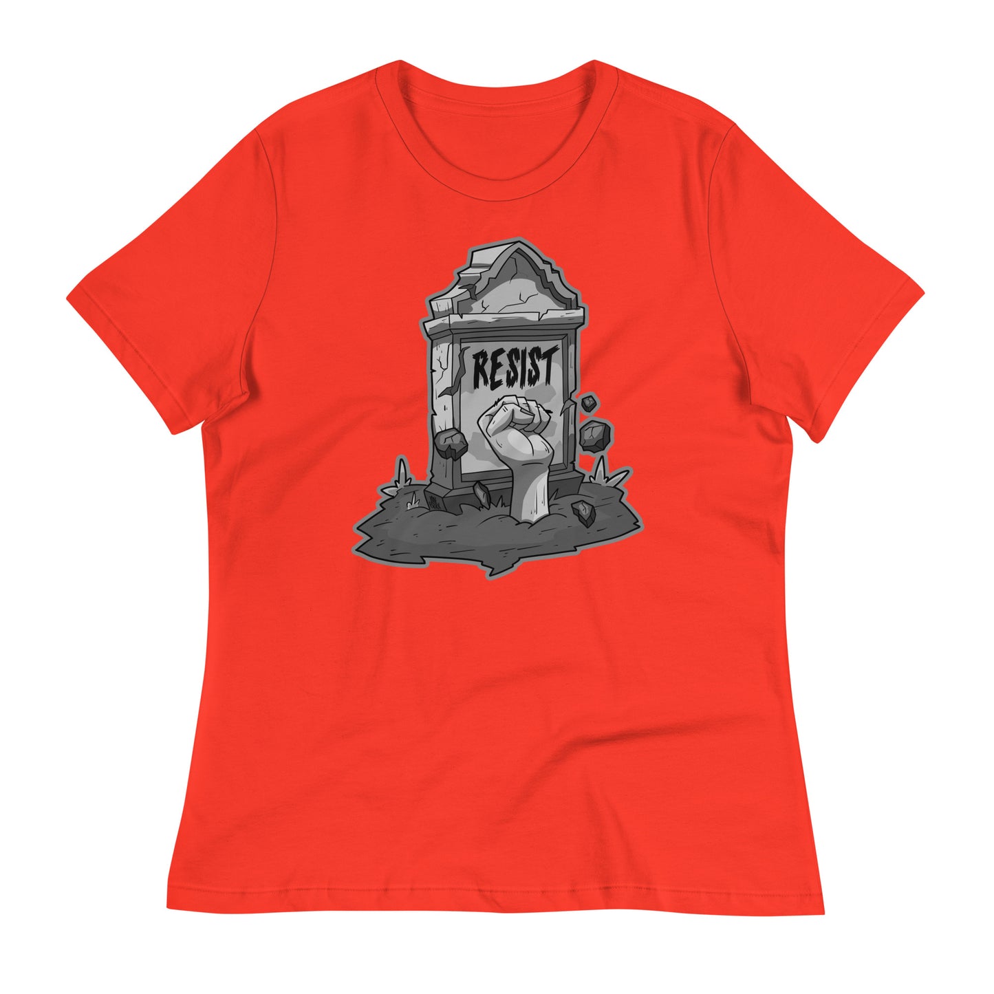 Women's Gray-scale Zombie Resist Relaxed T-Shirt | rainandregret